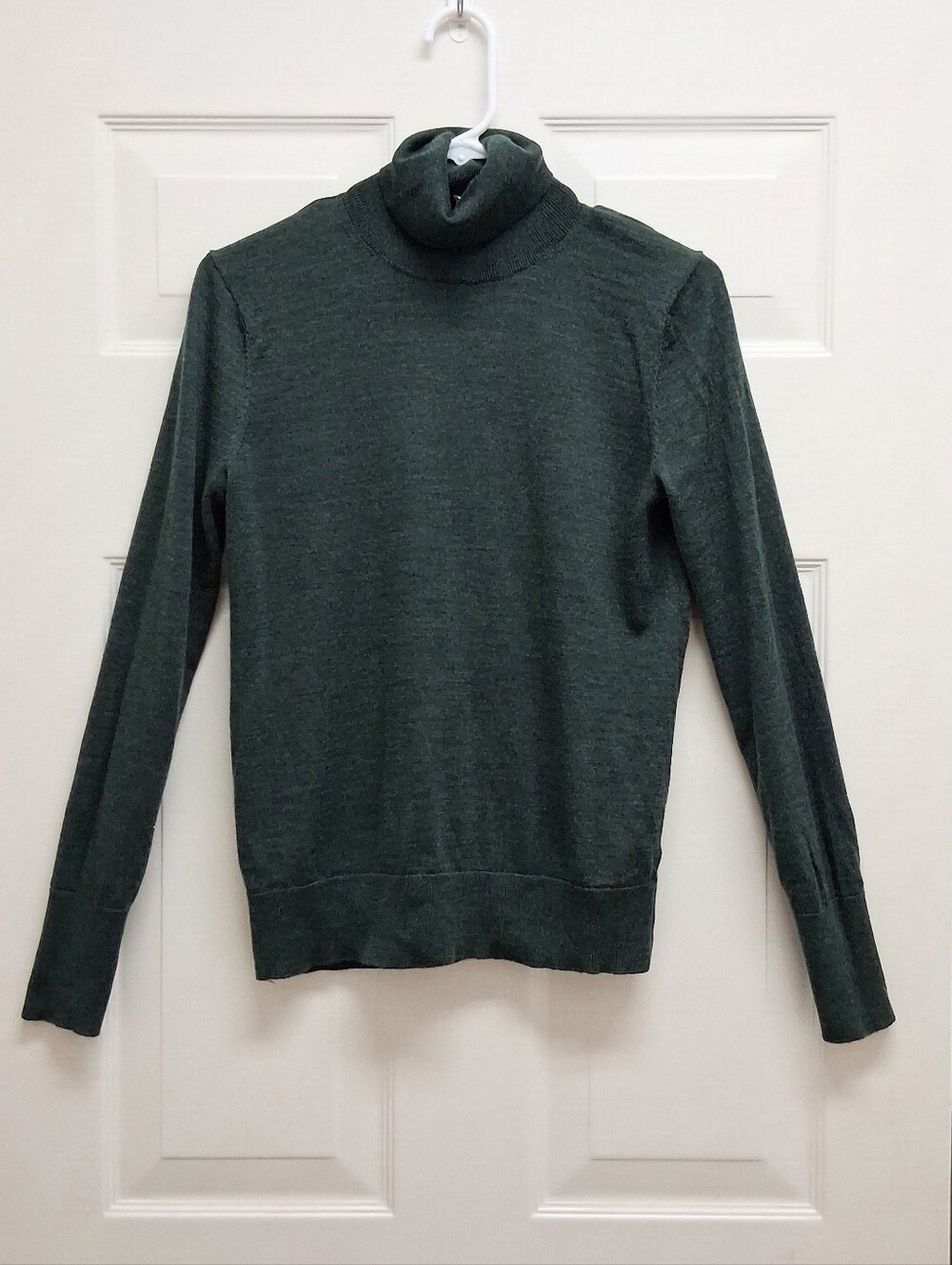 Gap 100% Extra Fine Merino Wool Turtleneck Pullover Sweater Medium Green Capsule